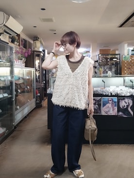 「アイテム（バレエシューズ）」を使った、takamiさん（レディース・159cm）の夏コーディネート