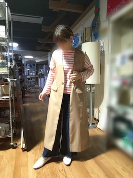 「natural couture（ナチュラルクチュール）のアイテム（その他アウター）」を使った、takamiさん（レディース・159cm）の春コーディネート