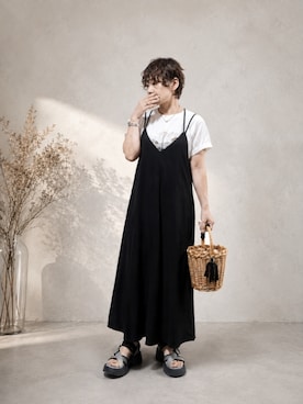 「AMERICAN HOLIC（アメリカンホリック）のアイテム（ワンピース/ドレス、ブラック系）」を使った、takamiさん（レディース・159cm）の夏コーディネート
