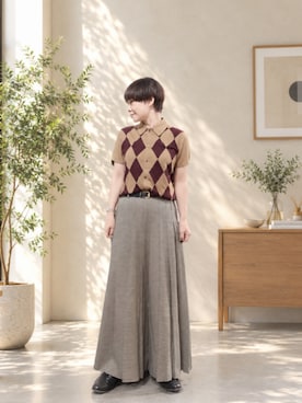 「UNIQLO（ユニクロ）のアイテム（カーディガン/ボレロ、ベージュ系）」を使った、takamiさん（レディース・159cm）の秋コーディネート