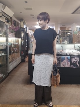 「AMERICAN HOLIC（アメリカンホリック）のアイテム（スカート）」を使った、takamiさん（レディース・159cm）の夏コーディネート