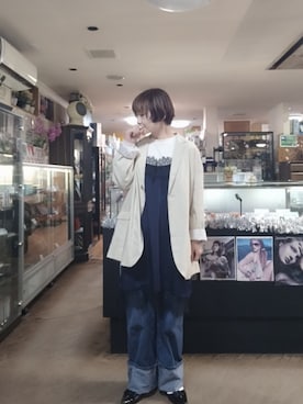「AMERICAN HOLIC（アメリカンホリック）のアイテム（ワンピース/ドレス、ブルー系）」を使った、takamiさん（レディース・159cm）の春コーディネート