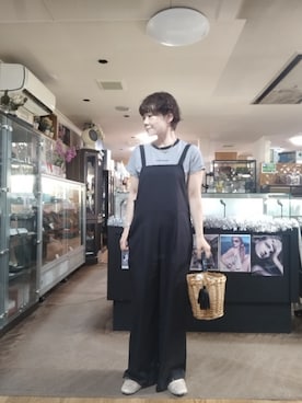 「AMERICAN HOLIC（アメリカンホリック）の接触冷感ショートスリーブカットプルオーバー（Tシャツ/カットソー、その他）」を使った、takamiさん（レディース・159cm）の夏コーディネート