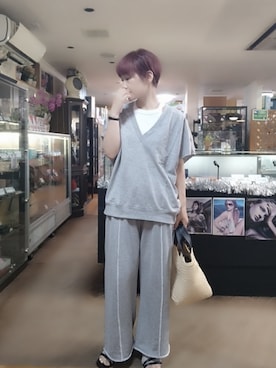 「アイテム（スウェット）」を使った、takamiさん（レディース・159cm）の夏コーディネート