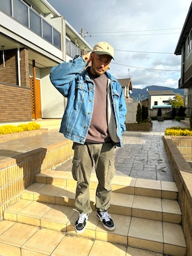「coca（coca）（コカ）のアイテム（スウェット）」を使った、遊音さん（メンズ・172cm）の冬コーディネート