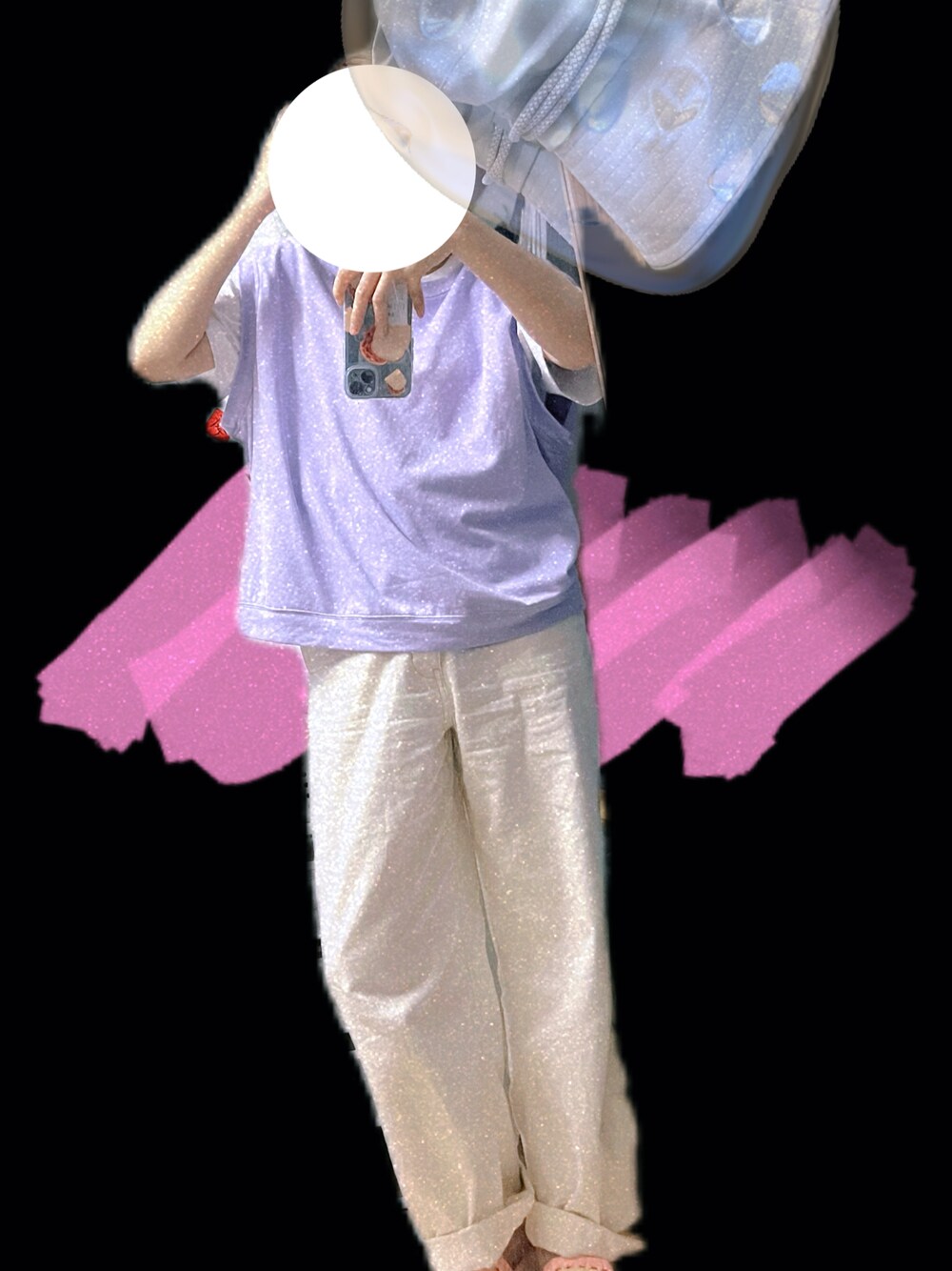 「ootd、夏、街头搭配、日系极简、基础款、通勤穿搭」｜「FILAのアイテム（Tシャツ/カットソー、パープル系）」を使った、Tsukasayukariさん（レディース・163cm）の春コーディネートの1枚目の写真