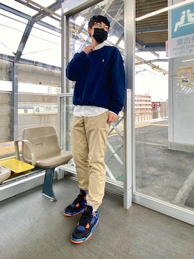 「Abercrombie&Fitch（アバークロンビーアンドフィッチ）のアイテム（シャツ/ブラウス）」を使った、たくやさん（メンズ・181cm）の冬コーディネート