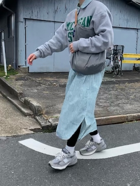 「OMNIGOD（オムニゴッド）のアイテム（シャツワンピース）」を使った、Chiiiさん（レディース・153cm）の秋コーディネート