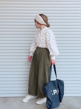 「crane（クレイン）のSATK/ワイドサスペンダー（サスペンダー）」を使った、♡、。・S♡、。・:*:・さん（レディース・159cm）の春コーディネート