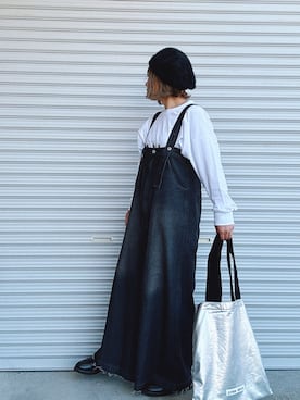 「シルバー」｜「アイテム（サロペット/オーバーオール）」を使った、♡、。・S♡、。・:*:・さん（レディース・159cm）の秋コーディネート