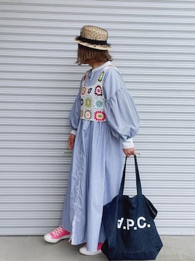 「ぽっちゃり」｜「アイテム（ベスト、ホワイト系）」を使った、♡、。・S♡、。・:*:・さん（レディース・159cm）の春コーディネート
