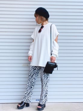 「PBLIM（ページボーイリム）のアイテム（スラックス）」を使った、♡、。・S♡、。・:*:・さん（レディース・159cm）の秋コーディネート