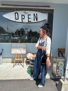「アイテム（ニットキャップ/ビーニー）」を使った、♡、。・S♡、。・:*:・さん（レディース・159cm）の秋コーディネート