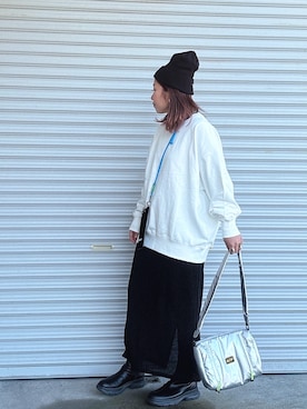 「アイテム（ニットキャップ/ビーニー）」を使った、♡、。・S♡、。・:*:・さん（レディース・159cm）の冬コーディネート