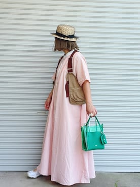 「MERLOT（メルロー）のアイテム（帽子）」を使った、♡、。・S♡、。・:*:・さん（レディース・159cm）の夏コーディネート