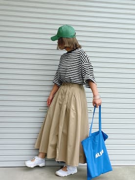 「MLI'A（エムリア）のアイテム（帽子）」を使った、♡、。・S♡、。・:*:・さん（レディース・159cm）の夏コーディネート