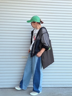 「niko and...（ニコアンド）のヴィンテージアソートプリントTシャツ（Tシャツ/カットソー）」を使った、♡、。・S♡、。・:*:・さん（レディース・159cm）の秋コーディネート