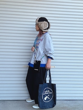 「アイテム（キャップ）」を使った、♡、。・S♡、。・:*:・さん（レディース・159cm）の秋コーディネート