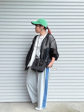 「アイテム（キャップ）」を使った、♡、。・S♡、。・:*:・さん（レディース・159cm）の夏コーディネート