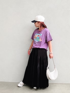「CONVERSE（コンバース）のアイテム」を使った、♡、。・S♡、。・:*:・さん（レディース・159cm）の夏コーディネート