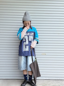 「CONVERSE（コンバース）のアイテム」を使った、♡、。・S♡、。・:*:・さん（レディース・159cm）の夏コーディネート