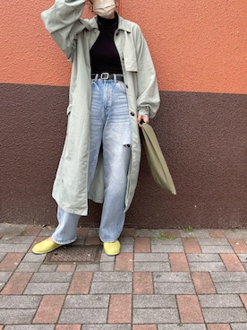 「アイテム（ステンカラーコート）」を使った、airi0111xxさん（レディース・161cm）の冬コーディネート