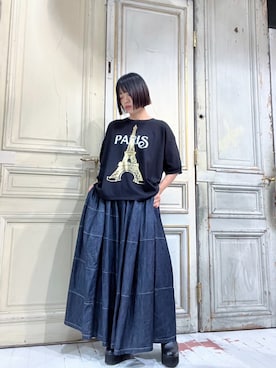 「gomme（ゴム）のアイテム（パンツ）」を使った、gommeさん（レディース・158cm）の秋コーディネート