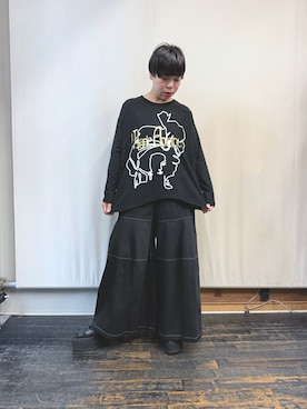 「gomme（ゴム）のアイテム」を使った、gommeさん（レディース・156cm）の秋コーディネート