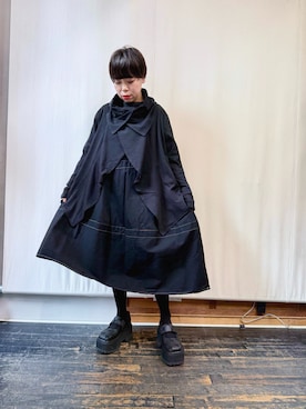 「デニムワンピース」｜「アイテム（その他アウター）」を使った、gommeさん（レディース・156cm）の秋コーディネート