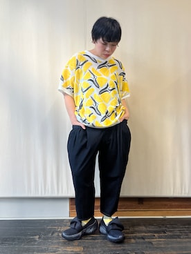 「gomme（ゴム）のアイテム（パンツ）」を使った、gommeさん（レディース・156cm）の春コーディネート