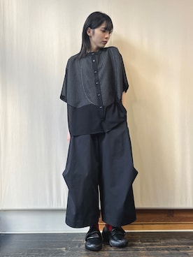 「gomme（ゴム）のアイテム（パンツ）」を使った、gommeさん（レディース・164cm）の春コーディネート