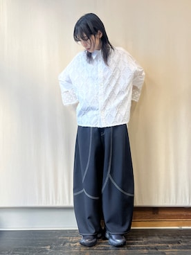 「gomme（ゴム）のアイテム（パンツ）」を使った、gommeさん（レディース・164cm）の春コーディネート