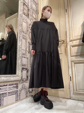 「gomme（ゴム）のアイテム（ワンピース/ドレス）」を使った、gommeさん（レディース・161cm）の冬コーディネート