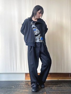 「gomme（ゴム）のアイテム（パンツ）」を使った、gommeさん（レディース・164cm）の春コーディネート