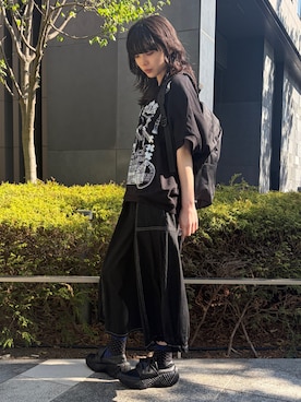 「gomme（ゴム）のアイテム（パンツ）」を使った、gommeさん（レディース・164cm）の春コーディネート