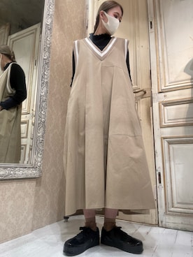 「gomme（ゴム）のアイテム（ワンピース/ドレス）」を使った、gommeさん（レディース・161cm）の冬コーディネート