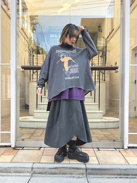 「タートルネック」｜「アイテム（ソックス/靴下）」を使った、gommeさん（レディース・164cm）の冬コーディネート