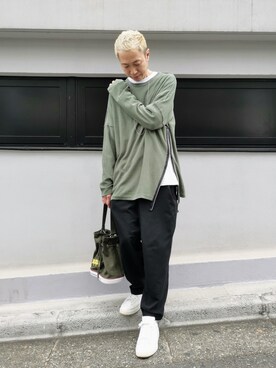 「ISAMU KATAYAMA BACKLASH（イサムカタヤマバックラッシュ）のアイテム（ニット/セーター）」を使った、MKさん（メンズ・175cm）の夏コーディネート