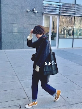 「CDG（シーディージー）のアイテム（ジャケット/アウター）」を使った、wakuwakuさん（レディース・165cm）の冬コーディネート