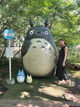 「SENSE OF PLACE by URBAN RESEARCH（センスオブプレイスバイアーバンリサーチ）のアイテム（ワンピース/ドレス、ブラック系）」を使った、ERIKAさん（レディース・164cm）の夏コーディネート