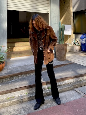 「70's」｜「アイテム（ジャケット/アウター）」を使った、sa.sh.ooさん（メンズ・175cm）の春コーディネート