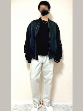 「秋トレンド2021」｜「アイテム（MA-1）」を使った、すばる@大人世代コーデさん（メンズ・178cm）の秋コーディネート