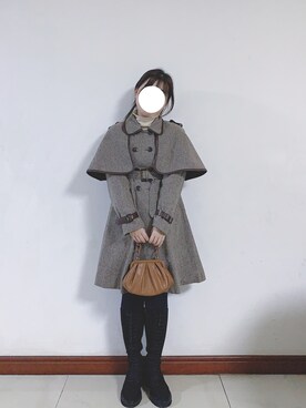 「TITTY&CO.（ティティーアンドコー）のアイテム（トレンチコート）」を使った、Etoileさん（レディース・155cm）の秋コーディネート