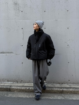 「アイテム（ニットキャップ/ビーニー）」を使った、yumiさん（レディース・165cm）の秋コーディネート