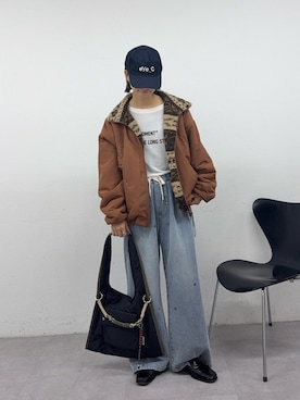 「CIAOPANIC TYPY（チャオパニックティピー）のアイテム（ブルゾン）」を使った、yumiさん（レディース・165cm）の秋コーディネート