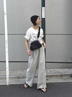 「CIAOPANIC TYPY（チャオパニックティピー）のアイテム（パンツ）」を使った、yumiさん（レディース・165cm）の夏コーディネート