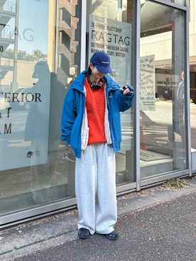 「アイテム（ナイロンジャケット）」を使った、yumiさん（レディース・165cm）の冬コーディネート