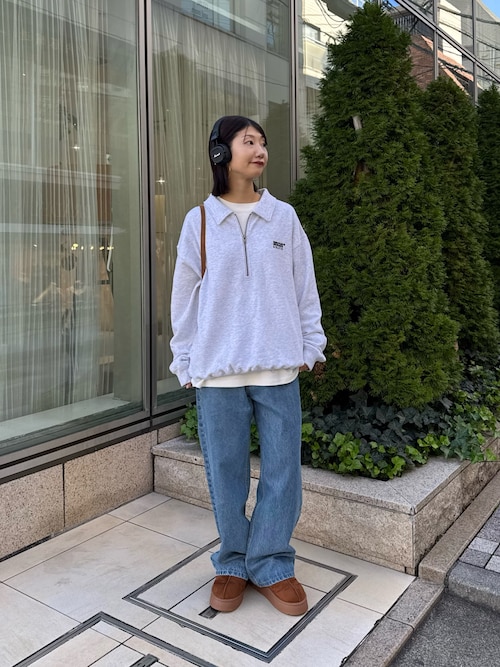 セール】【DISCUS】ユニセックス裏毛ハーフジッププルオーバー