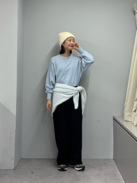 「アイテム（ニットキャップ/ビーニー）」を使った、yumiさん（レディース・165cm）の秋コーディネート