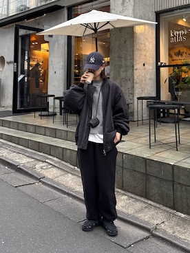 「アイテム（MA-1）」を使った、yumiさん（レディース・165cm）の秋コーディネート